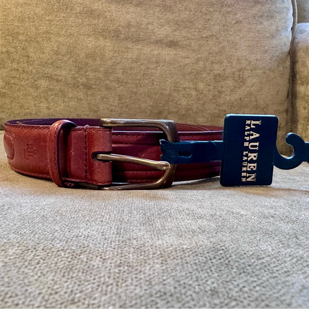 Brand New Lauren Ralph Lauren Genuine Leather Embossed Brown Belt 🤎🧵